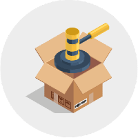 I am a practitioner - open cardboard box with a gavel inside